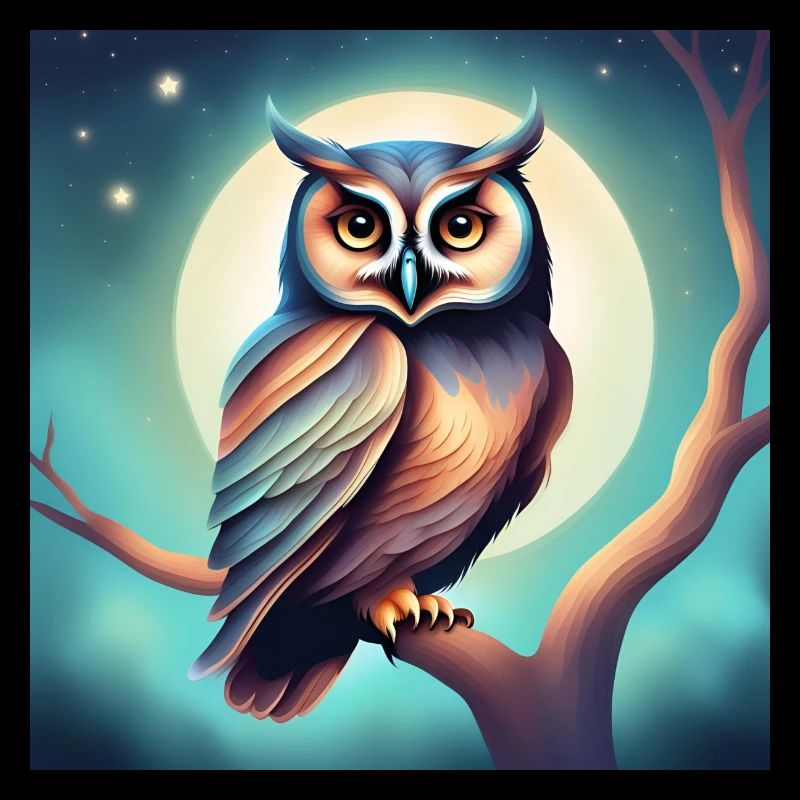 Eule träumerisch Gothic Geschenkidee Nacht