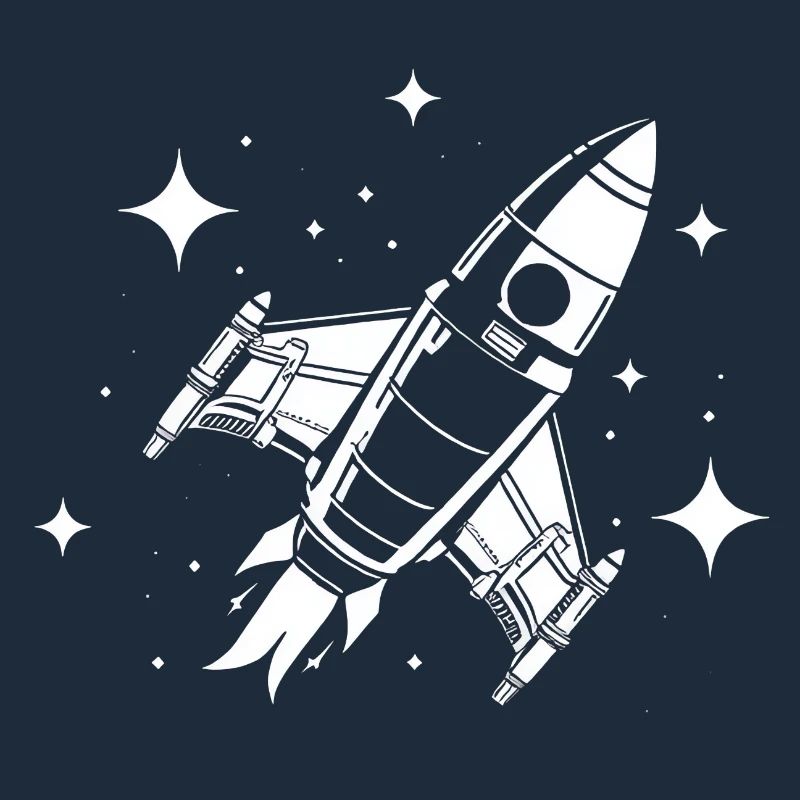 Fusée spatiale dans les étoiles