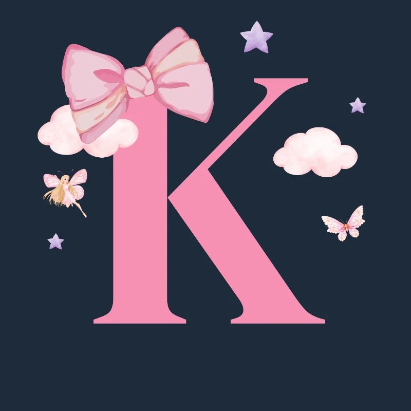 Letter k pink clouds
