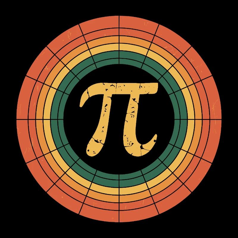 Retro Style Pi Tag Geometric Pattern Art