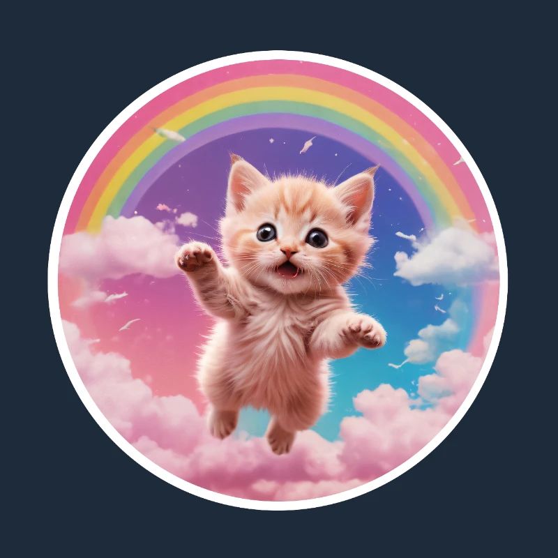 Rosa Kätzchen Regenbogen 1