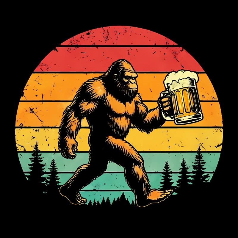 Bigfoot Bier Alkohol Biertinker Retro Geschenk