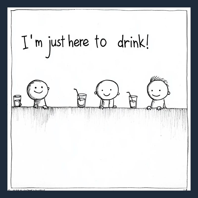 Im just here to drink, I'm just here to drink