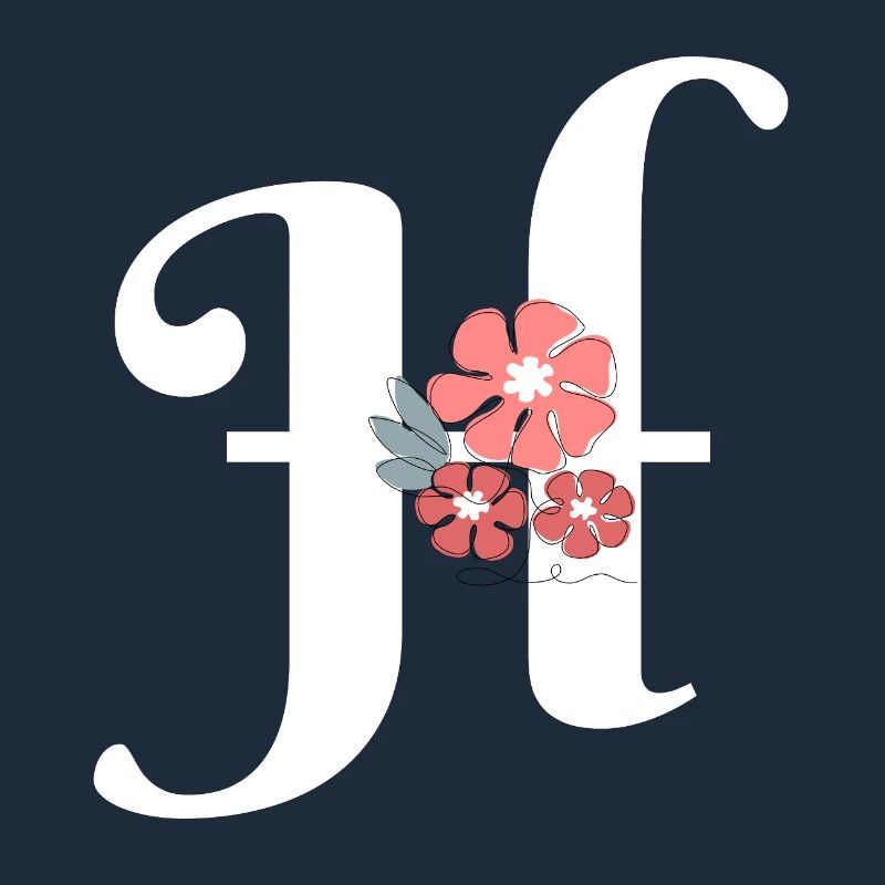 Lettre h fleurs minimalistes