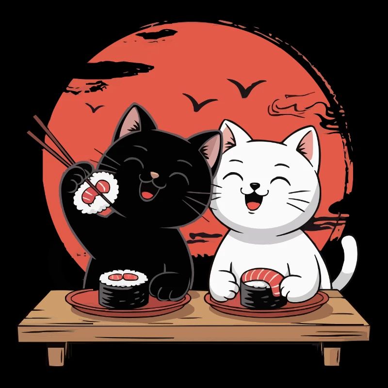 Sushi Cats - Mignon design de chat japonais