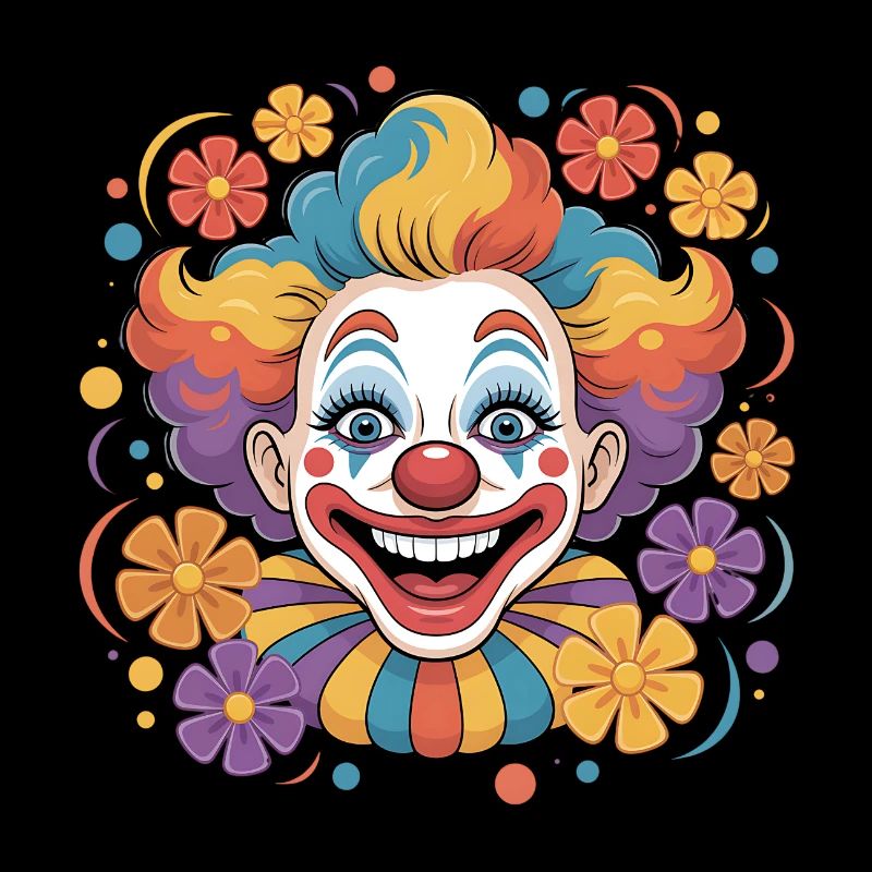 Clown joyeux avec des fleurs