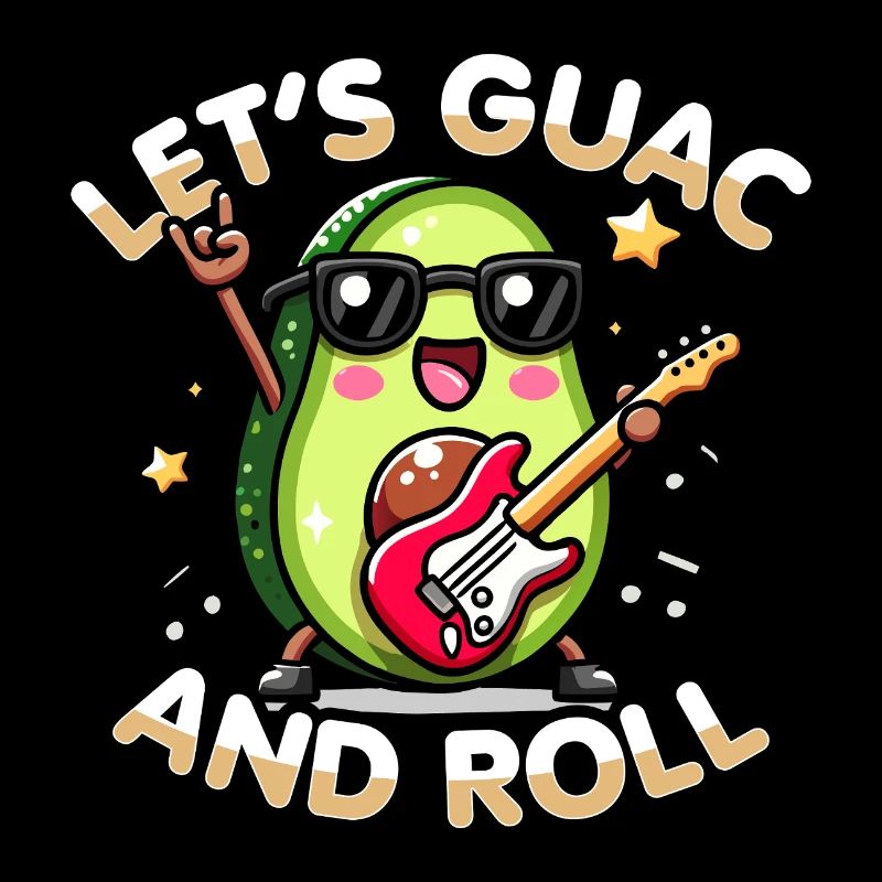 Kawaii Chibi Avocat Let’s Guac & Roll Funny Food