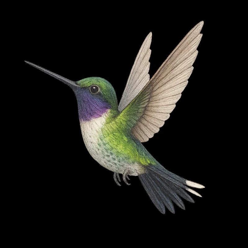 Emerald Hummingbird with Violet Glow