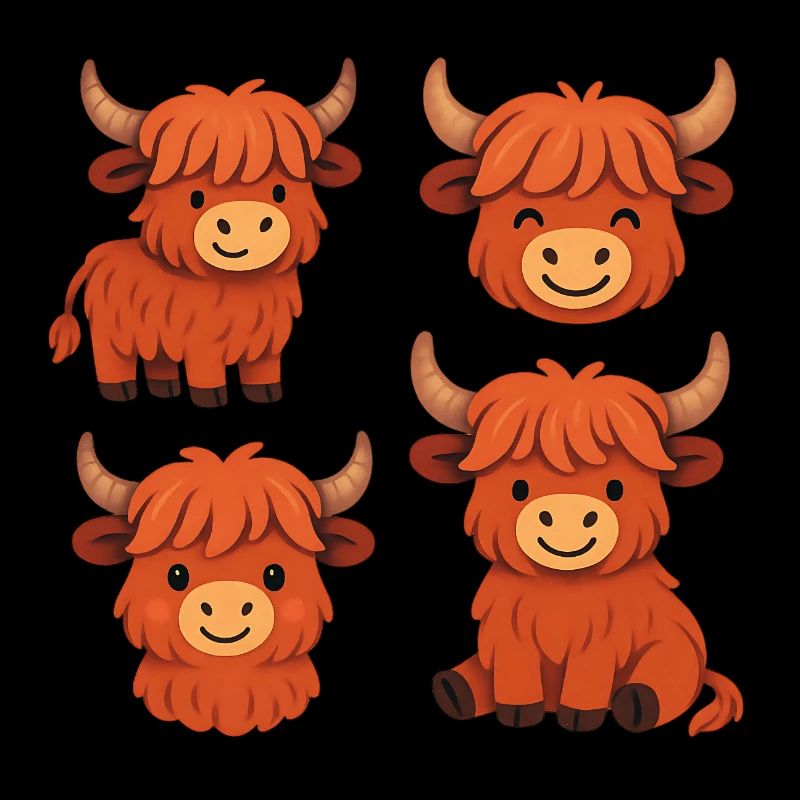 bébé vache des hautes terres mignon montage