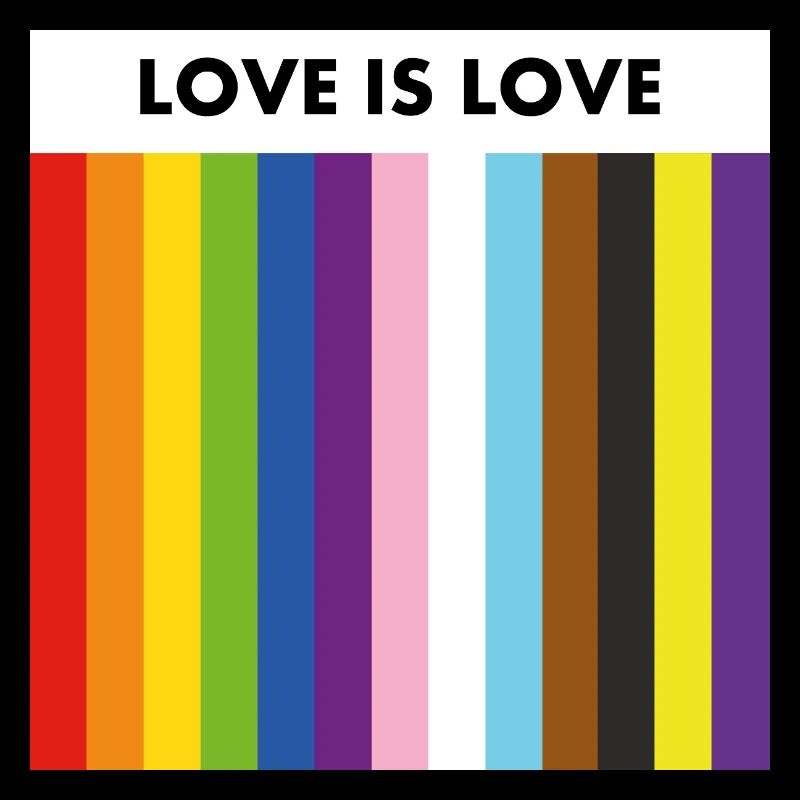 LOVE IS LOVE inclusive pride flag