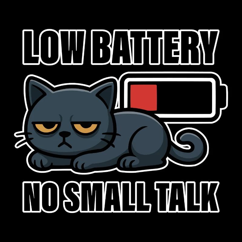 Batterie faible Pas de bavardage - Drôle de chat fatigué