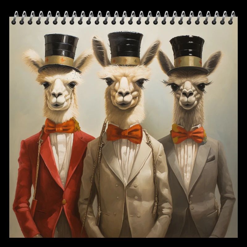 Anthropomorphic Surreal 3 Alpaca Men's Top Hat