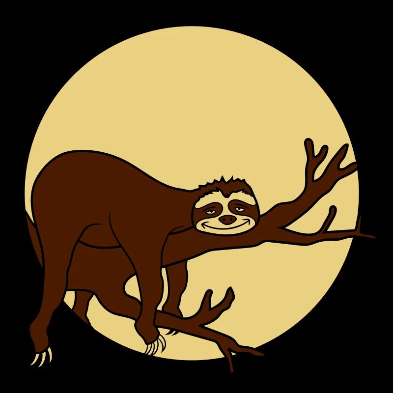 night moon sun evening round circle sloth despan