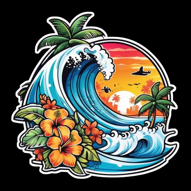 surf plage palmier soleil vacances