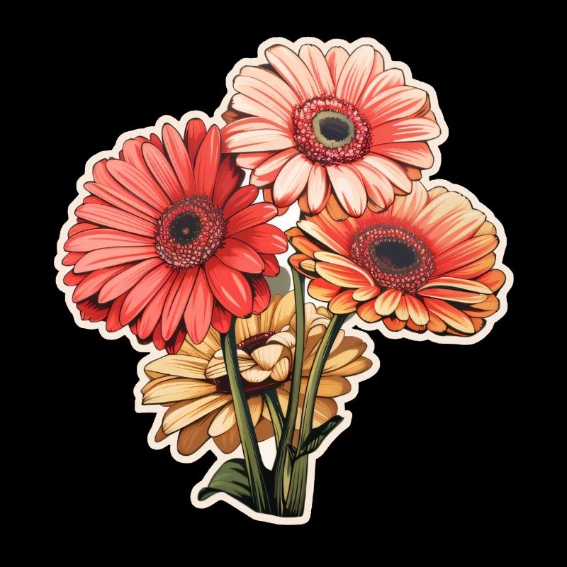 Gerbera Marguerites 3 Fleurs