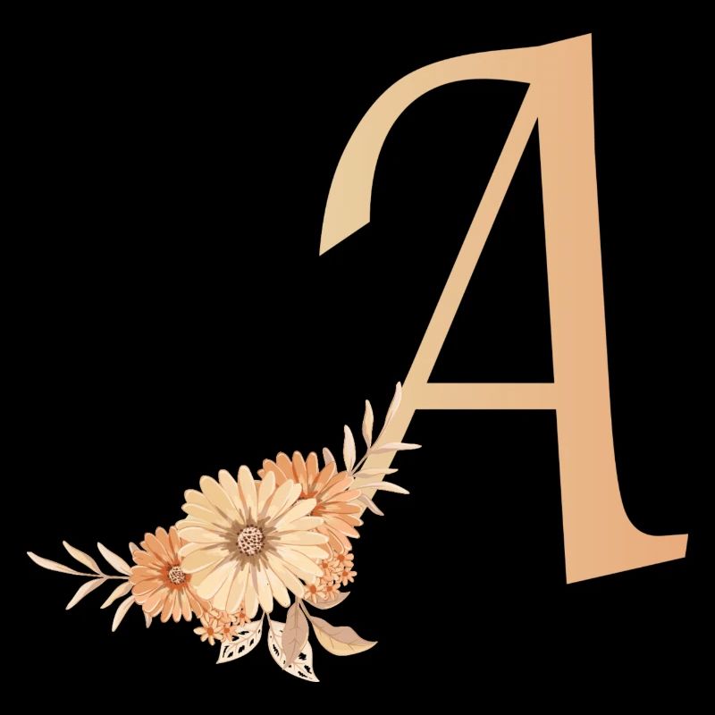 Lettre A avec des fleurs