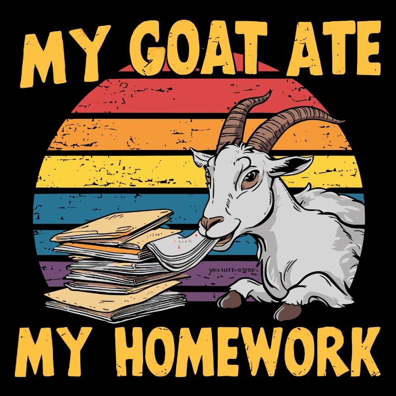 Humour de chèvre – la chèvre mange ses devoirs