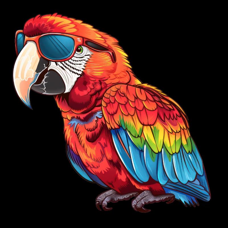 Papagei, vogel, tropisch, Sonnenbrille, Sommer