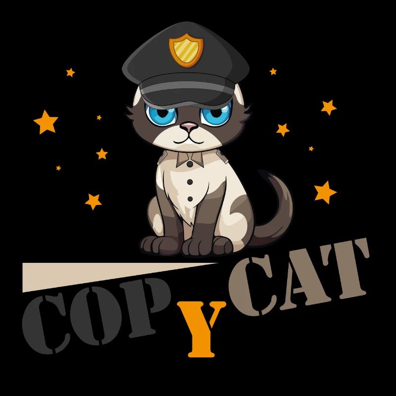 Pun Cop Y Cat Policeman and Cat Copycat