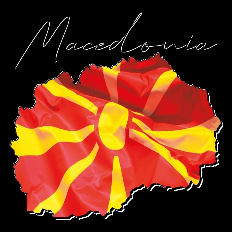 Drapeau de la Macédoine en Macédoine Carte FR