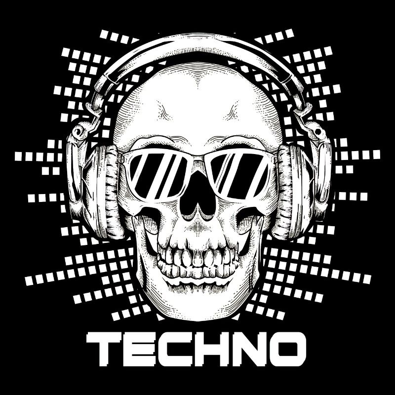 Techno Music Minimal Skull Glasses