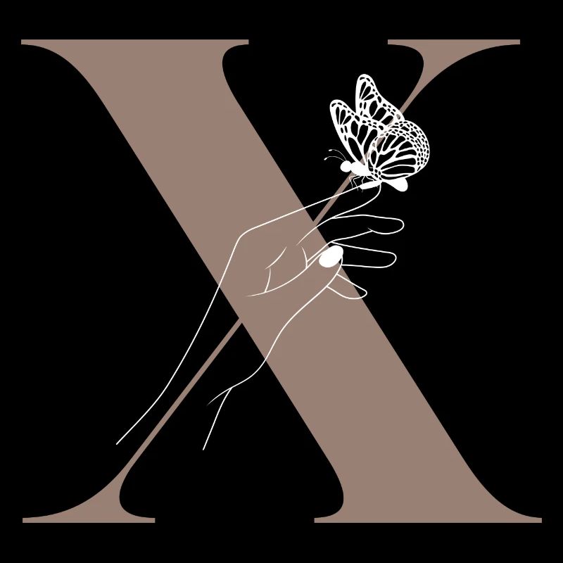 Buchstabe x Magischer Schmetterling