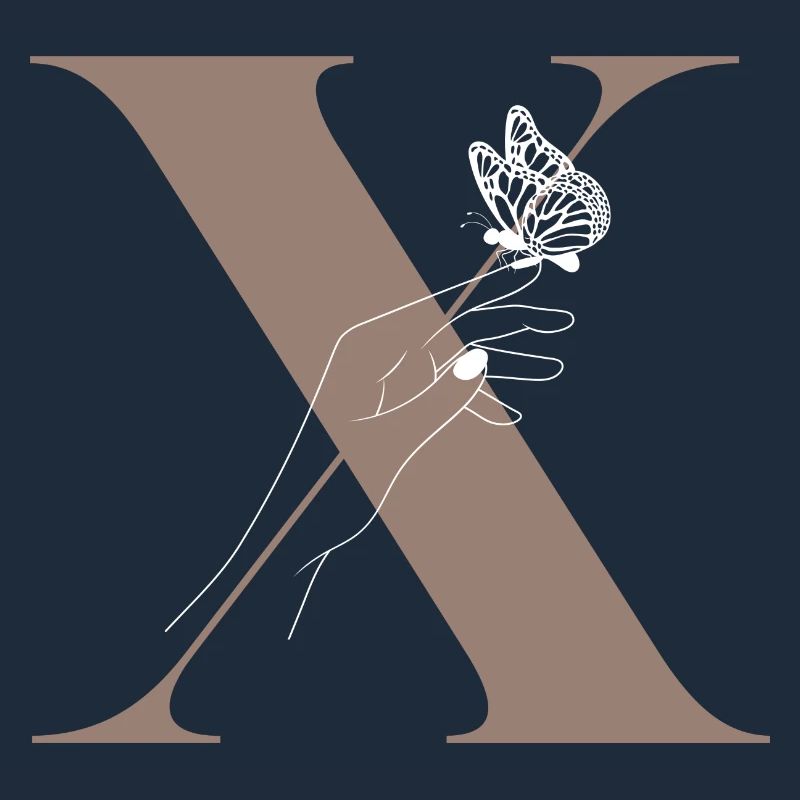 Letter x Magic butterfly