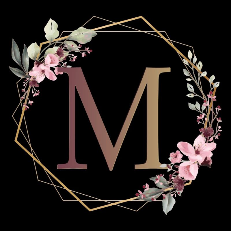 M umgeben von Blumen