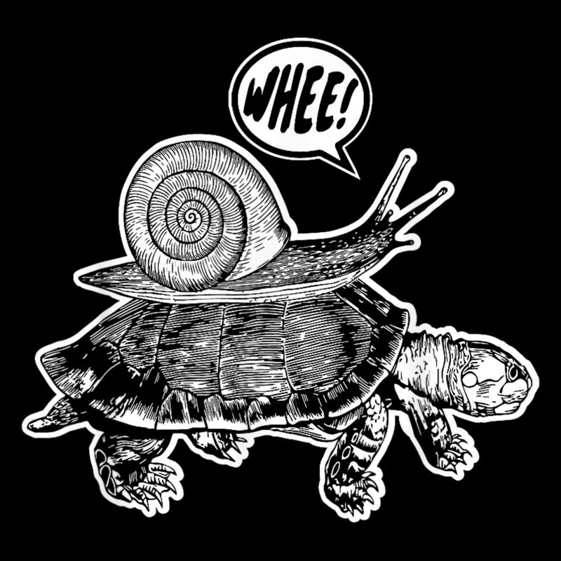 Snail Riding Turtle Whee Funny Animal