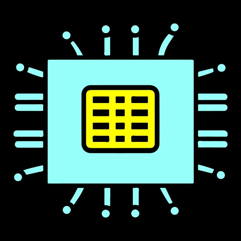 Digital Computer Chip Icon