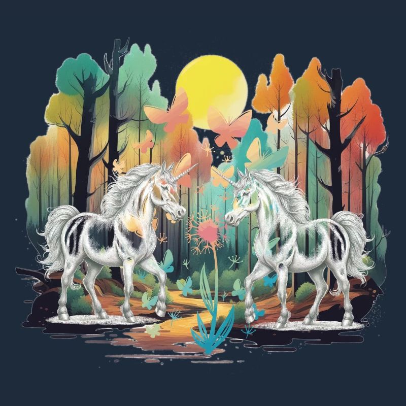 Wald Waldbewohner Einhorn Einhörner Fabelwesen