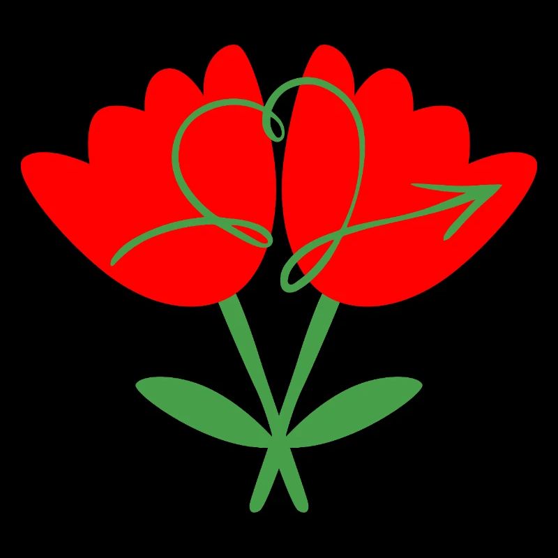 Les deux fleurs rouges, l'union de l'amour