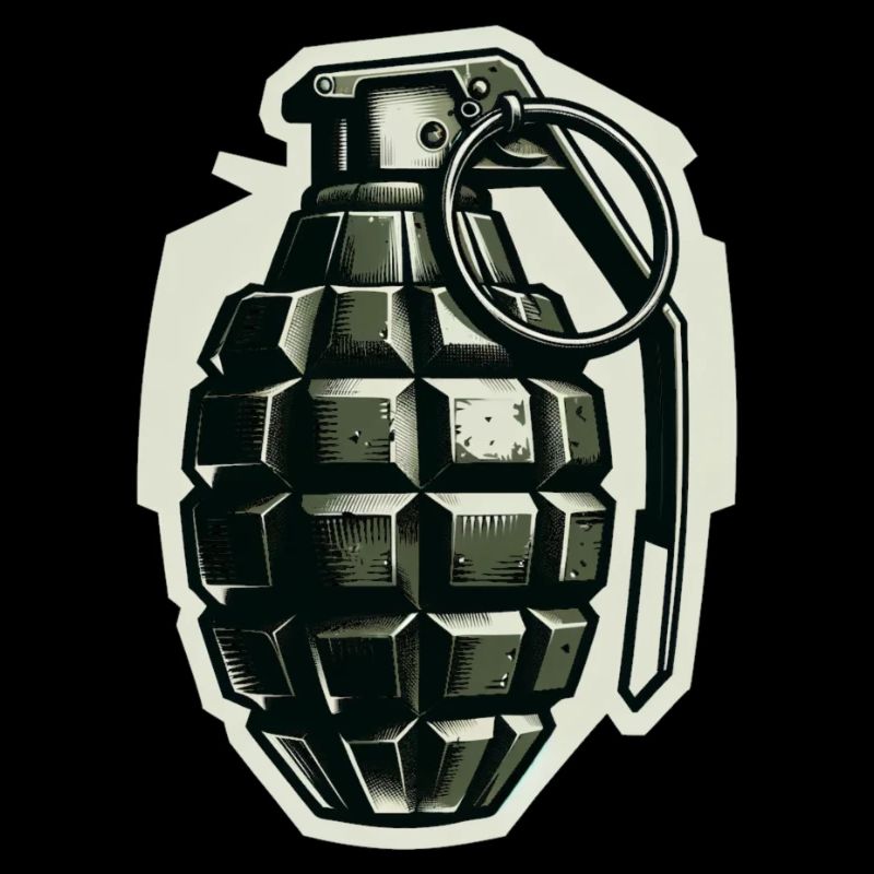 Blast Badge: Monochrome Grenade