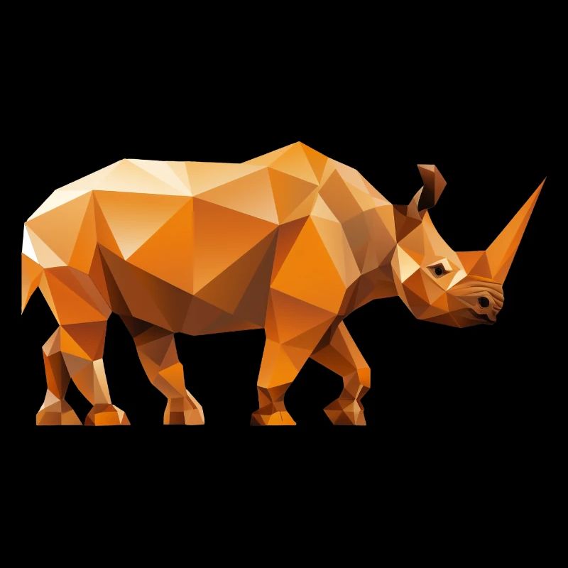 Nashorn Low Poly Logo Design