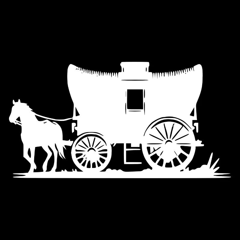 Alter Reise Planwagen mit Pferd
