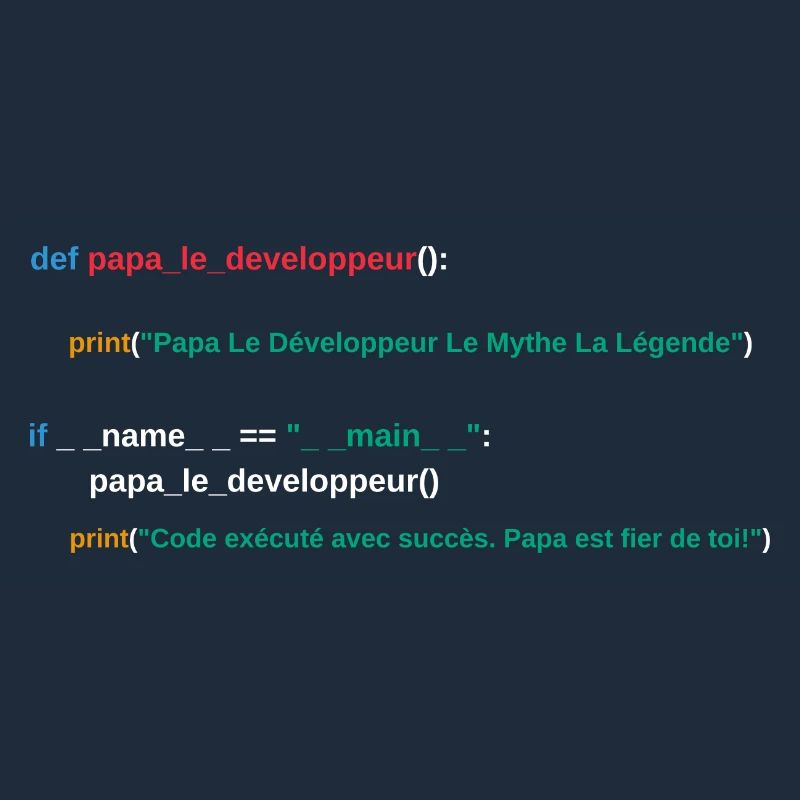 Code du programme Papa développeur