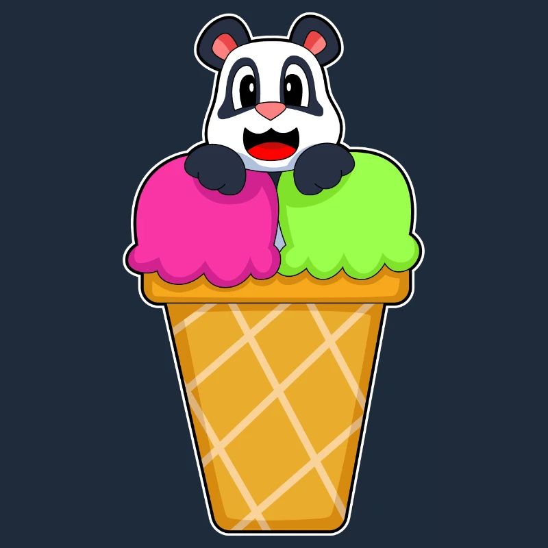 Panda Waffle Ice Cream