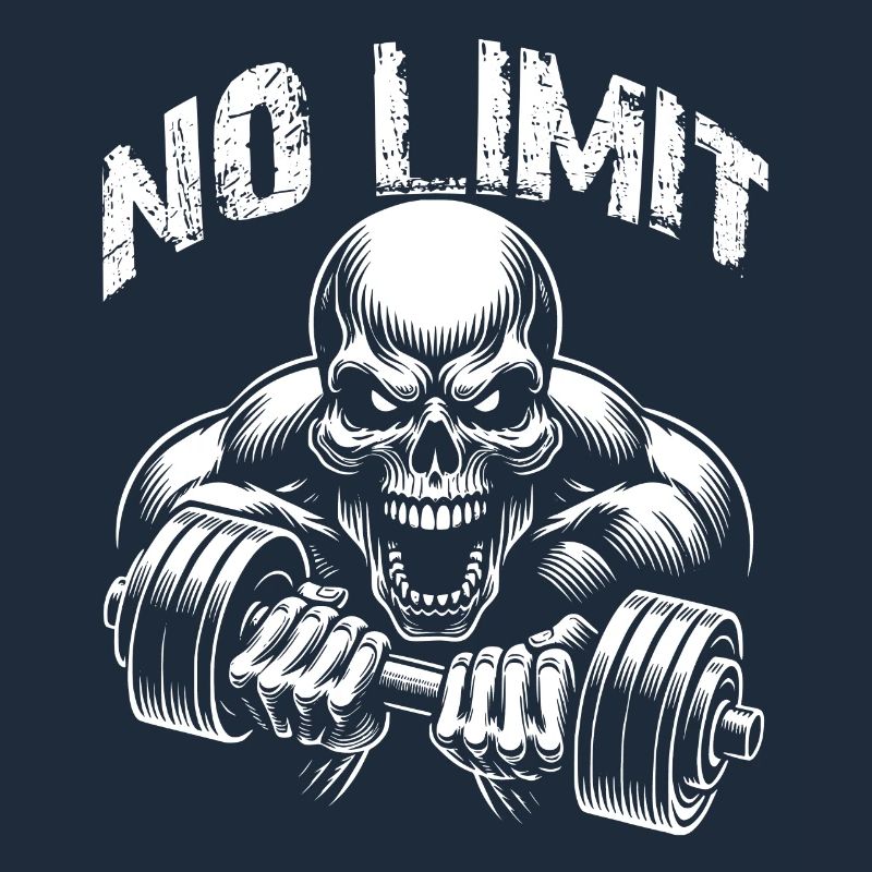 No Limit hartes Workout Skull mit Hantel