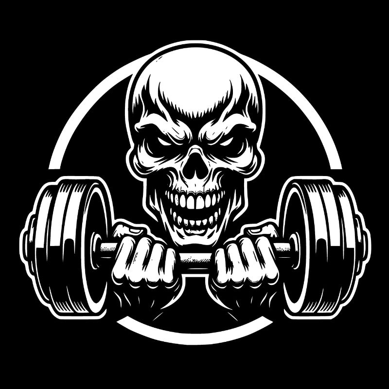 No Limit hartes Workout Skull mit Hantel