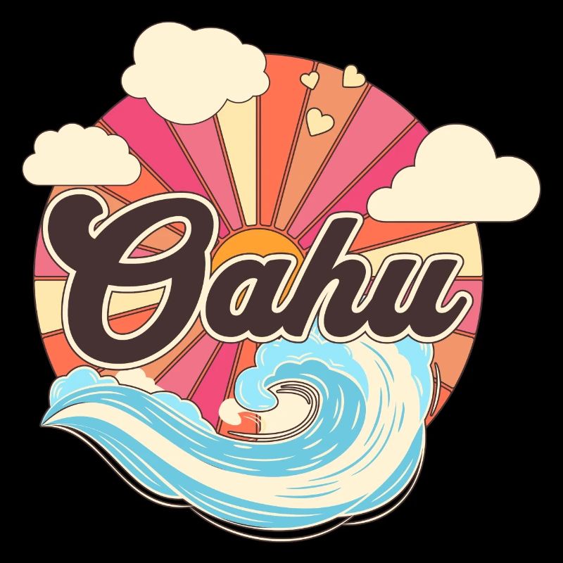 Oahu Hawaii Retro 80s Beach
