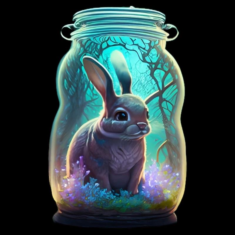 Un lapin dans un bocal