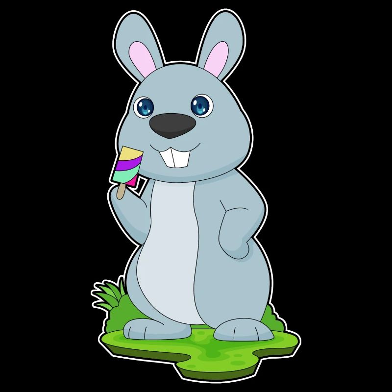 Hase Eis am Stiel