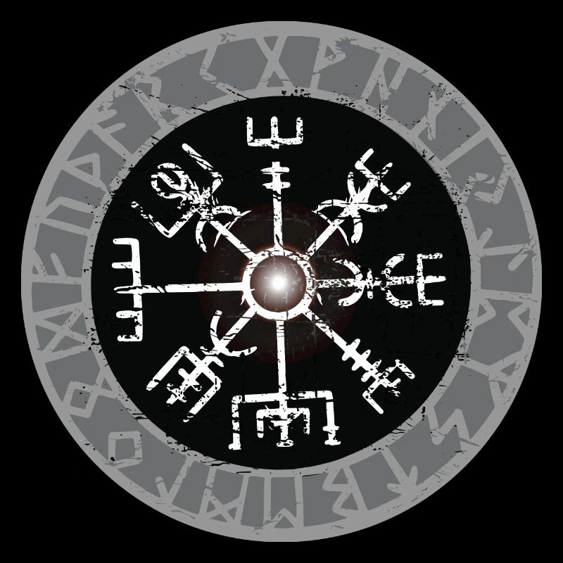 White Viking Compass Valhalla Vegvisir