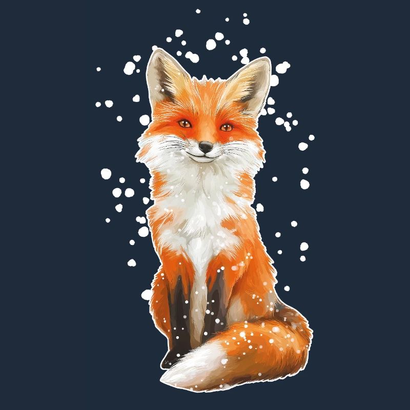 Fuchs mit Schneeflocken