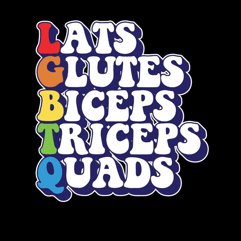LGBTQ Rainbow Pride Lats Glutes Biceps Triceps