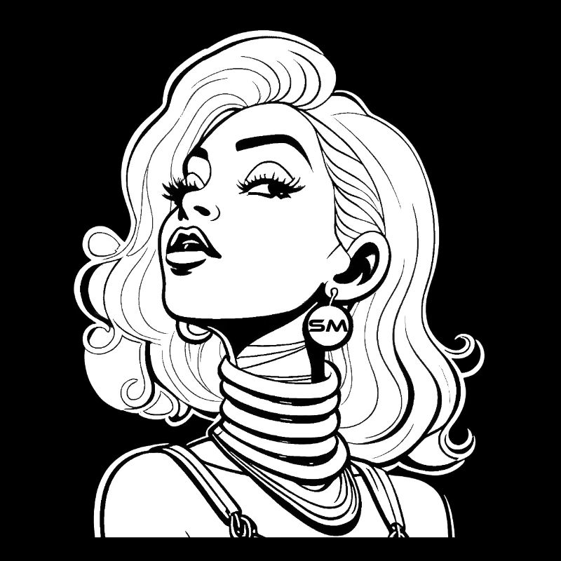 Motif graphique « Visage de bande dessinée »
