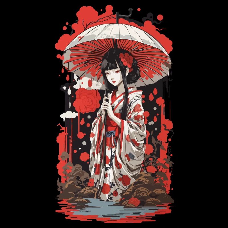 Japanische Ukiyo-E Ästhetik Retro Design Stil
