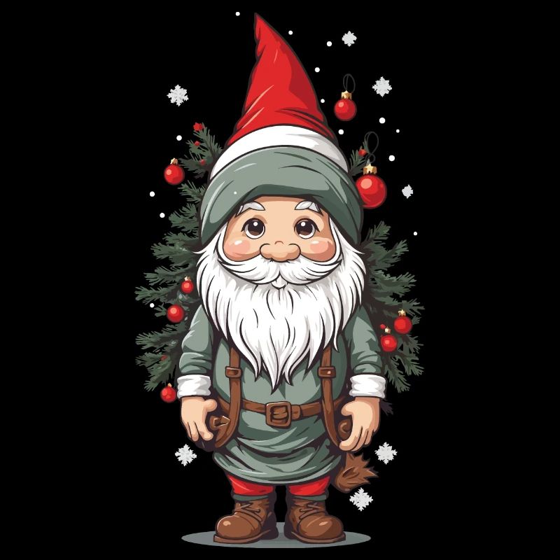Winter Gnome and Christmas Tree Christmas Design