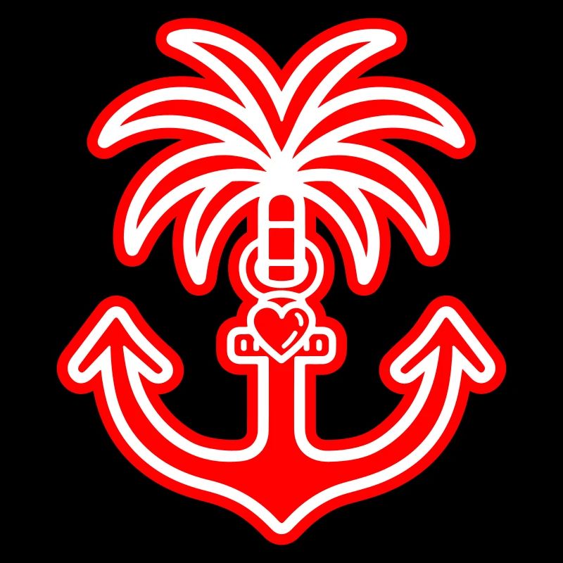 Palm Tree Anchor Heart Love