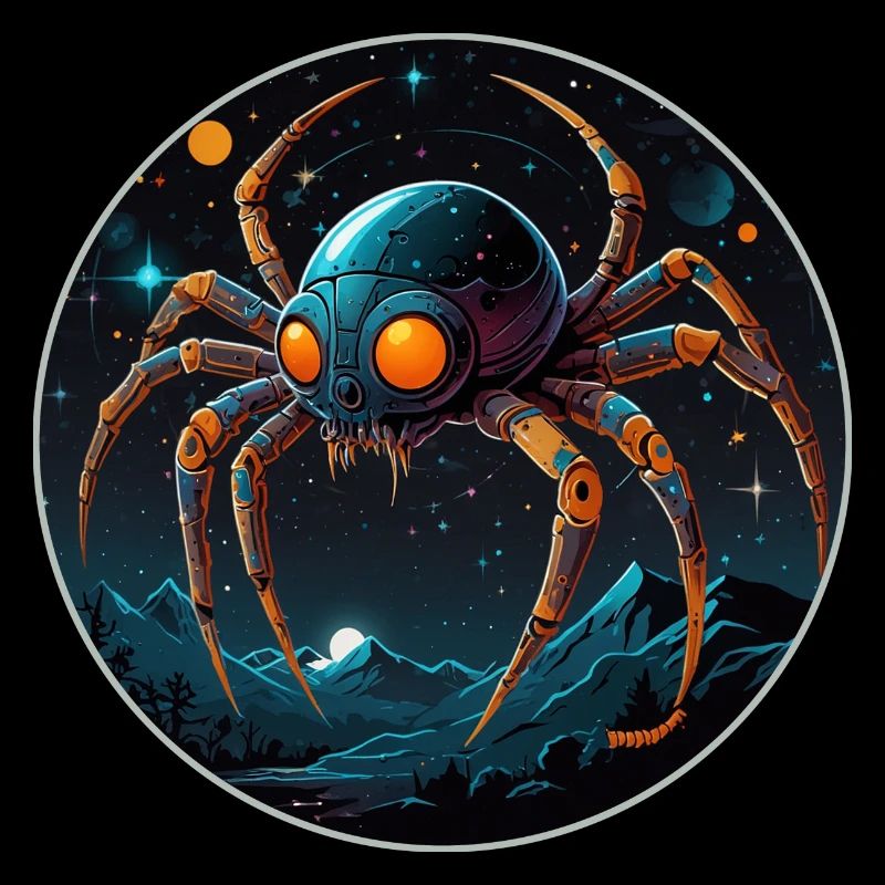 Space spider in space in orbit